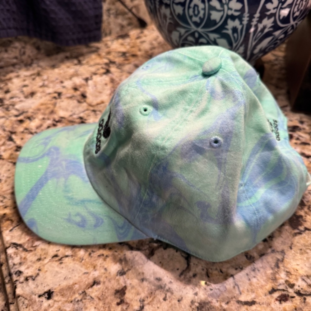 Adidas Tie Dye Hat, Green and Blue Tie Dye - Picture 2 of 3